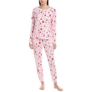 40 Winks Womens  2Pc Sleep Top & Jogger Set, Pink